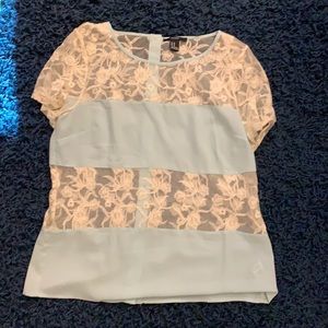 Forever 21 mint and lace top